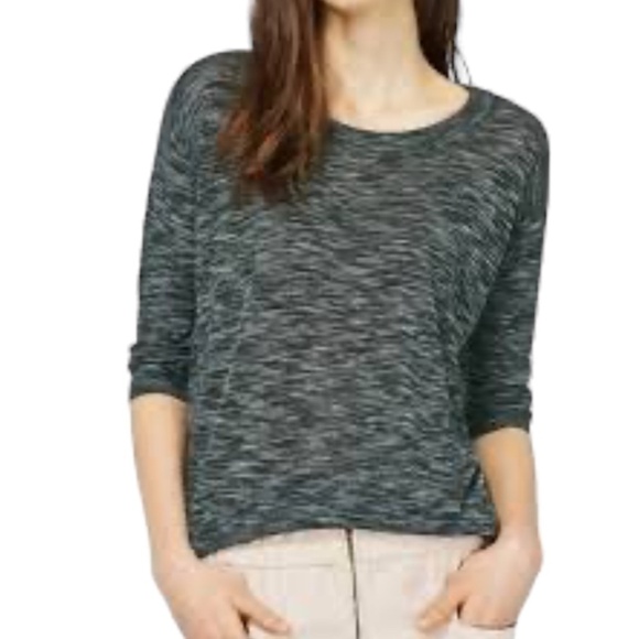 ARITZIA Wilfred Viscose Linen Blend 3/4 Sleeve Crew Neck Sweater Hi Lo Hem Sz XS - Picture 1 of 9